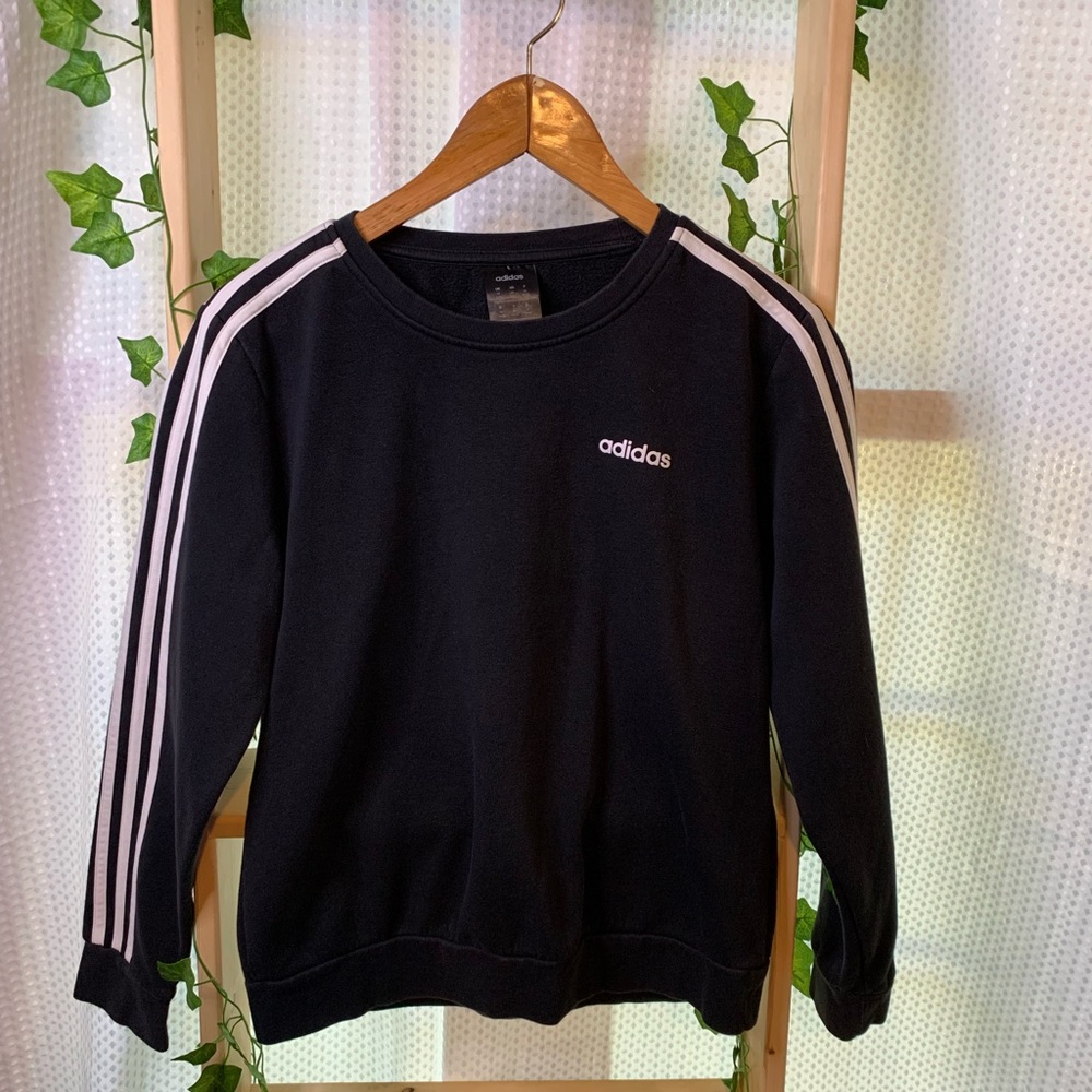 Adidas, black, crew neck sweatshirt